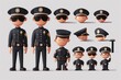 A group of cartoon police officers standing together. Suitable for law enforcement concepts