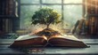 Open Book With Tree on Top