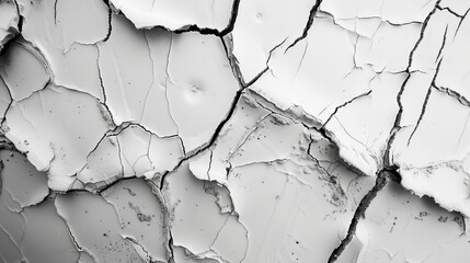 Aufkleber - A stark, monochrome image, showcasing a detailed texture of dry, cracked earth resembling a desolate landscape