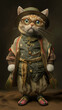 Distinguished Wise Cat Portrait Vintage