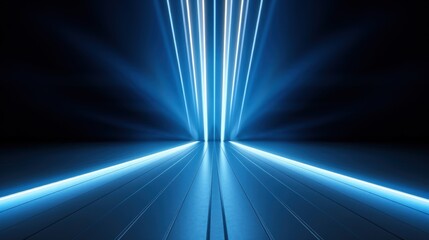 Wall Mural - futuristic blue light beams background