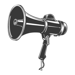 Silhouette Megaphone announcement black color only 