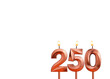 Candle number 250 - Number of followers or likes