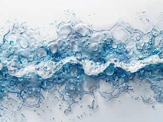 Wall Mural - water and air bubbles over white background