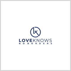 Canvas Print - letter lk circle style logo