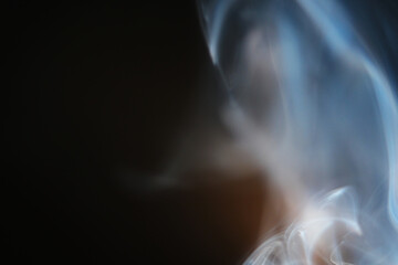 Wall Mural - abstract of smoke on black background