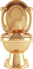 Gold toilet bowl isolated.