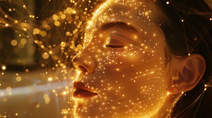 Poster - A person's head overlaid with glowing AI neural networks, embodying wisdom