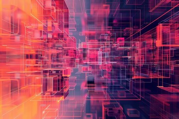 Digital Transformation, System Engineering and Programming Abstract Background AI Generated Illustration
