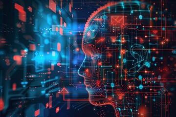 Digital Transformation, System Engineering and Programming Abstract Background AI Generated Illustration