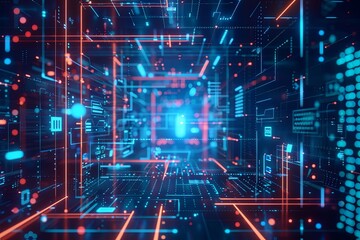 Digital Transformation, System Engineering and Programming Abstract Background AI Generated Illustration