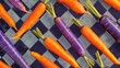 Orange and purple carrots generative ai