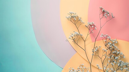 Wall Mural - a tree with flowers on a blue background