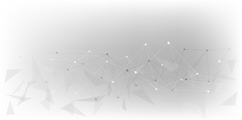 Poster - Vectors Grey graphic background dots with connections technologies and sharing data as abstract concept.