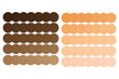 © Лена Полякевич - Color palette gradients. Vector brown to beige circles. Earth tones spectrum. Design swatch chart.