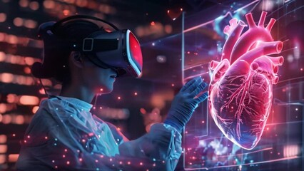 Poster - Doctor Uses Virtual Reality to Examine a 3D Heart Model