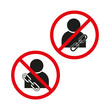 Prohibition of sharing personal information icons. No link sharing vector signs.