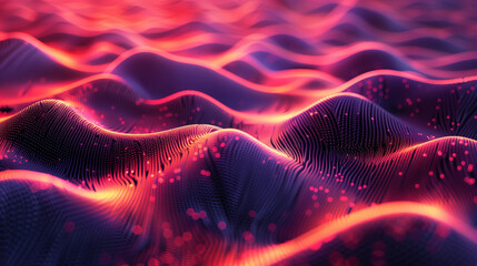 Poster - modern digital data waves wallpaper, futuristic cyberspace tech background, internet connectivity, technology presentation background, business 