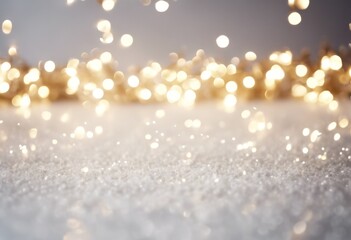 Wall Mural - 'sparkle confetti white bokeh christmas background. technology. Lights glistering winter defocused light gold luxury shiny space magic abstract backgrou'