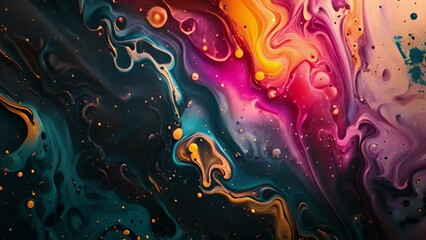 Poster - Vivid Cosmic Swirls: An Abstract Representation of Space