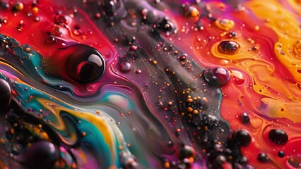 Aufkleber - Close Up of Vibrant Liquid Painting