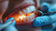 Closeup of a dentist performing a root canal treatment