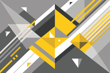 Wall Mural - Modern style abstract background yellow, gray and white colors. Trendy geometric abstract design