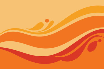 Poster - Modern Gradient Orange Liquid Wave Background With Ornament And Flowing Lines. Good For Banner, Wallpaper, Cover, Motion