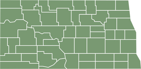 Poster - outline drawing of north dakota state map.