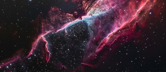 Wall Mural - Glimpse a detailed view of a sprawling star cluster against the dark backdrop of the evening sky