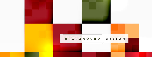 Poster - Vibrant colorfulness shines through the pattern of rectangles in various tints and shades like magenta and electric blue on a symmetrical white background