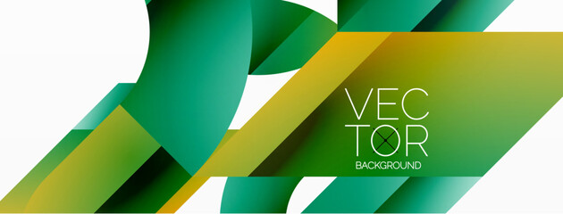 Aufkleber - A product with a green and yellow rectangular banner featuring the word vector. The design includes a triangle pattern and uses aqua tints and shades for a modern look