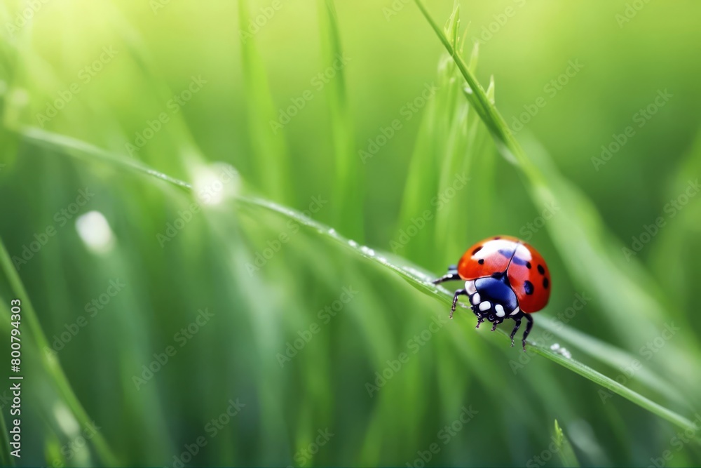 Spring Landscape With Insects 'spring grass macro bugs green photo world insects ladybug nature ...