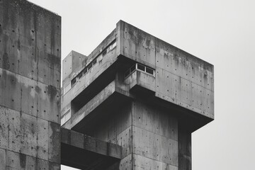 A large concrete building with a lot of windows