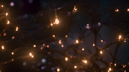Poster - Cluster of Bright Lights Adorning Tree Generative AI