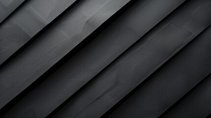 Wall Mural - Minimalistic black dynamic background with diagonal lines, abstract dark geometric shape from paper with soft shadows background, top view, flat lay