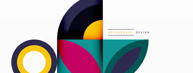 Aufkleber - An artistic logo featuring colorful circles and leaves in electric blue hues, set on a white background. The design incorporates elements of sportswear, pattern, and personal protective equipment