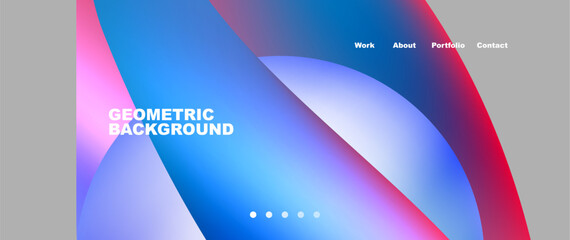 Poster - A geometric background featuring shades of azure, electric blue, magenta, and violet. The design is reminiscent of automotive lighting and modern gadget displays