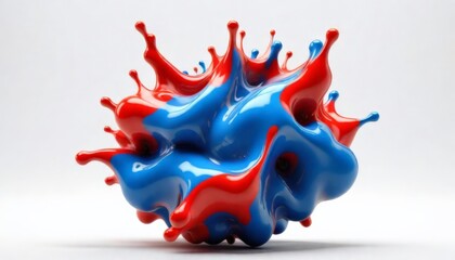 Wall Mural - blue red 3d liquid background