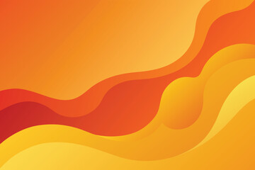 Wall Mural - Orange background with fluid gradient wavy shapes vector design