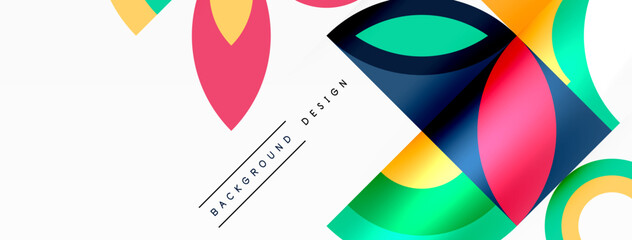 Poster - A vibrant abstract background featuring geometric shapes in magenta and electric blue on a white canvas, creating a liquidlike pattern with tints and shades
