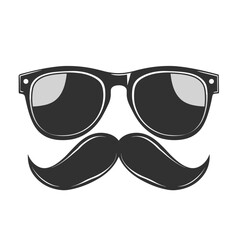 striking image that features the iconic black sunglasses and mustache