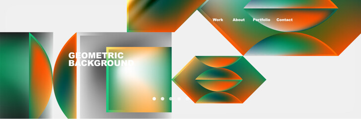 Poster - A vibrant display of geometric shapes including rectangles and triangles in varying tints and shades of amber on a white background, showcasing symmetry and artistic patterns