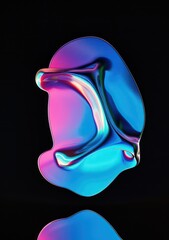 Wall Mural - holographic blob shape