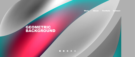 Poster - A geometric background featuring a gradient of red, white, and blue colors. Includes elements like automotive lighting, vehicle doors, rims, bumpers, and tires