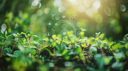 Poster - a green leafy forest with a green screen with a green background