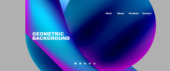 Poster - A colorful graphic design featuring an electric blue and magenta geometric background with a prominent circle in the center, inspired by automotive lighting technology and visual effect lighting