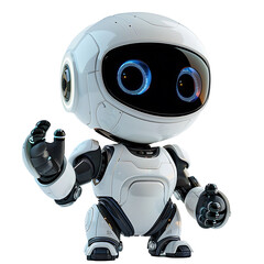 Wall Mural - cute ai robot chatbot thumbs up on isolated transparent background