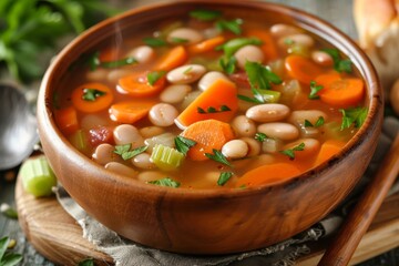 Canvas Print - Close up of homemade vegetable soup