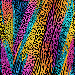 Wall Mural - glitter leopards patterns